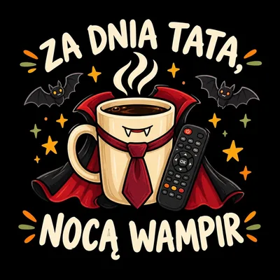 Za dnia tata, nocą wampir – grafika na koszulce